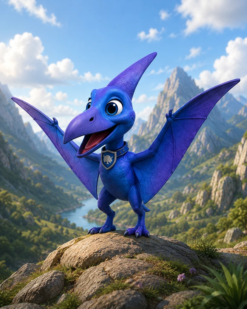Approved character artwork of Madz, a purplish blue Valorsaur